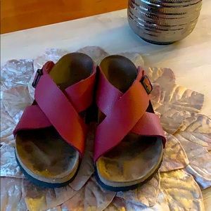 Red Birkies by Birkenstock size 10 EUC